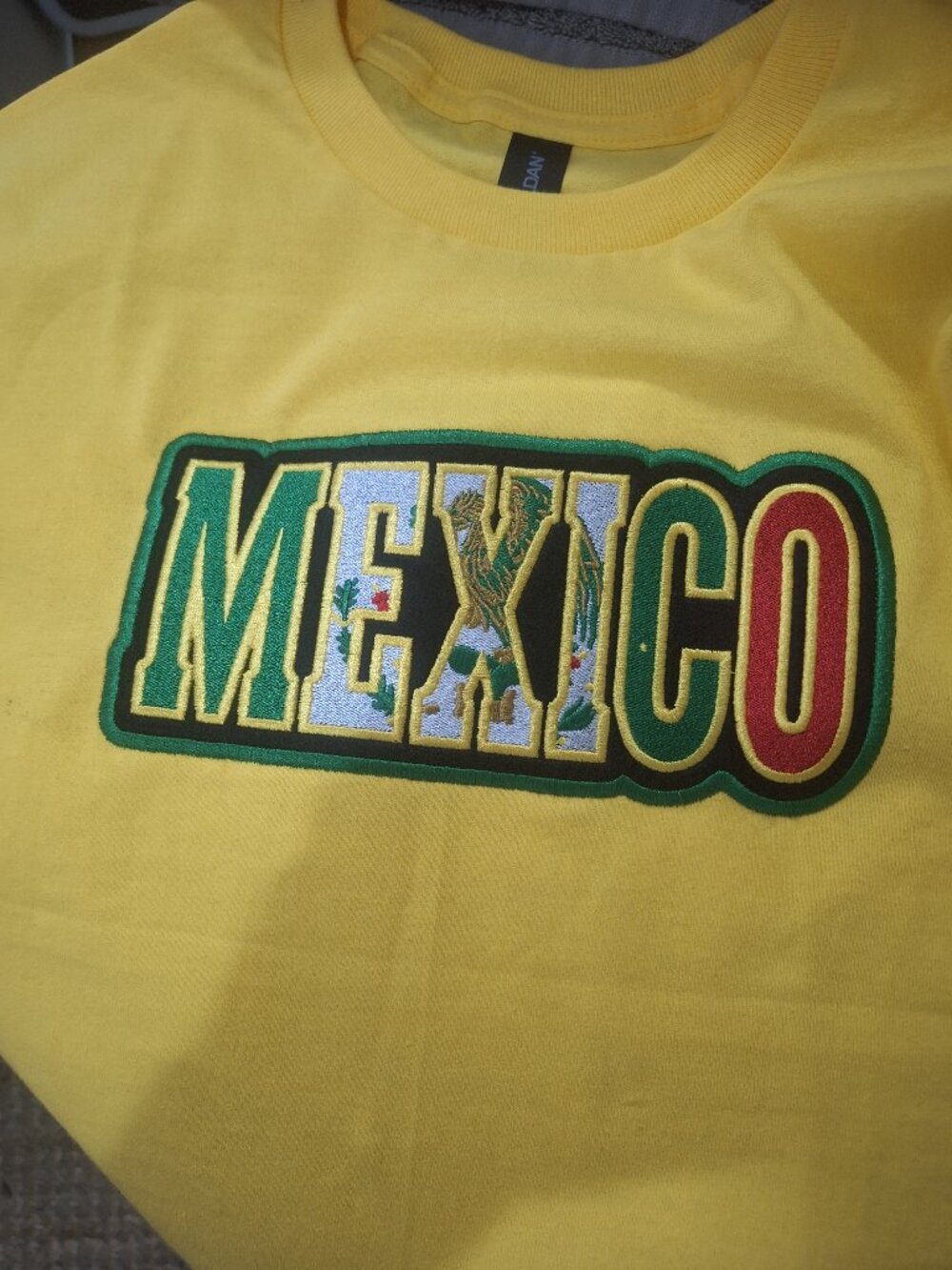 Custom Embroidery Unisex Tee, Mexico, Embroidery